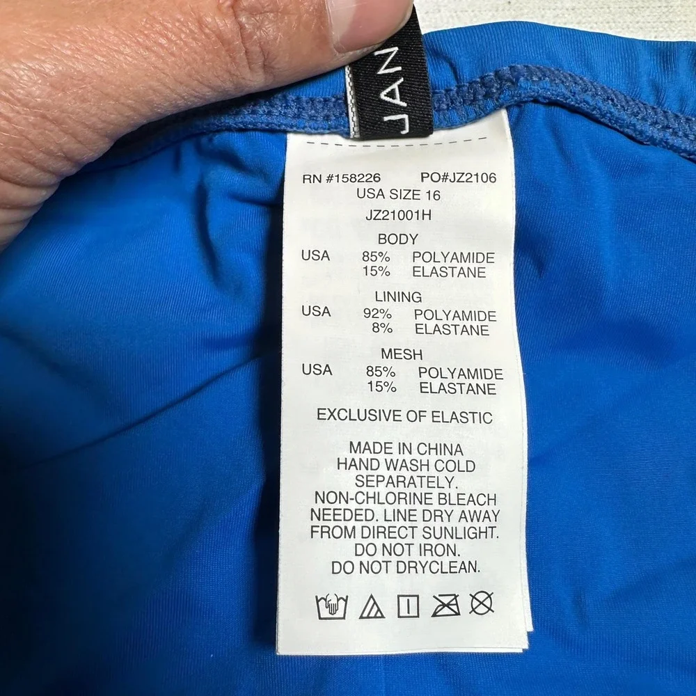 Jantzen Royal Blue Tummy‎ Control Hipster Swimsuit Bikini Bottoms Size 16 NWT